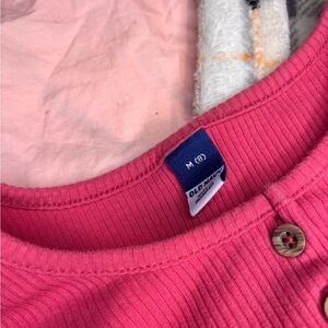 Old Navy Fuchsia Ribbed Button Top